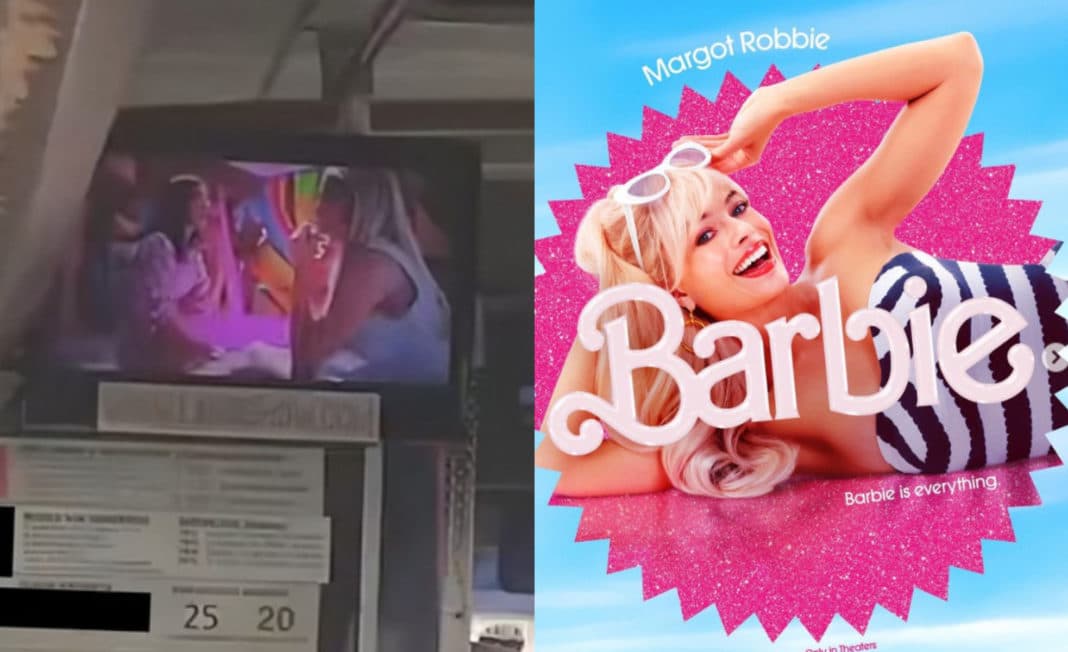 ¡Increíble! Bus de Concepción muestra película de Barbie antes que en los cines