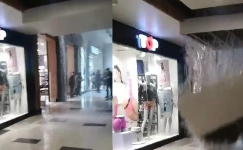 ¡Impactante! Mall de Chillán se inunda y su techo colapsa tras intensas lluvias