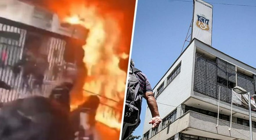 ¡Incendio en el Instituto Nacional! Encapuchados provocan caos y destrucción