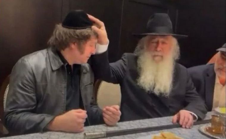 ¡Increíble! Milei recibe la bendición de un gran rabino antes de su viaje a EEUU