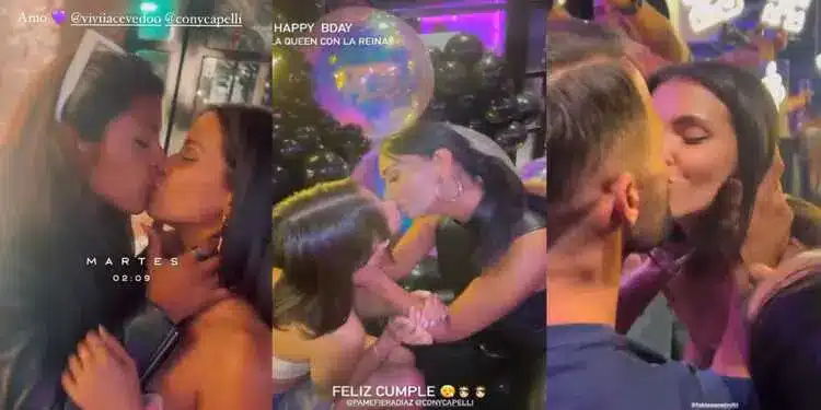 El apasionado cumpleaños de Constanza Capelli: besos a Vivi, Pamela Díaz y Fabio Agostini