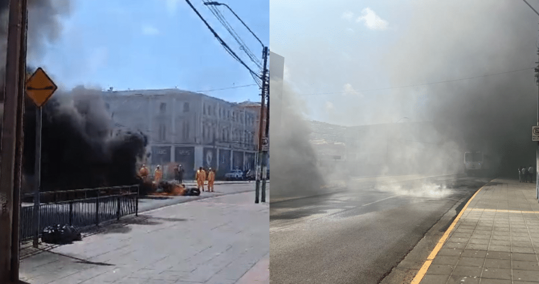 ¡Caos en Valparaíso! Trabajadores portuarios bloquean el centro de la ciudad