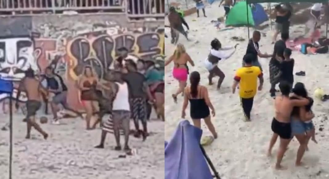 ¡Impactante video! Violenta pelea en playa de Iquique durante el Año Nuevo