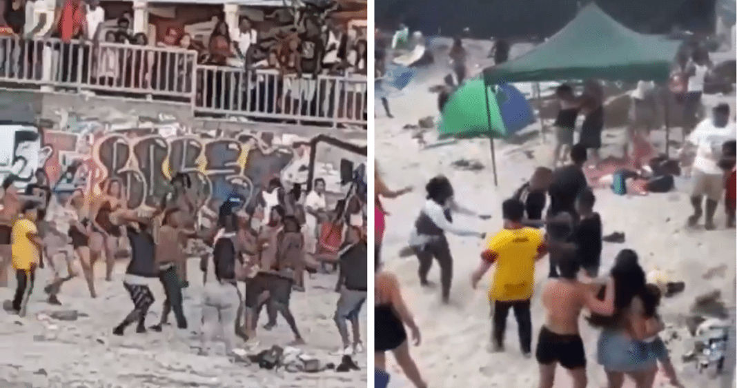 ¡Impactante video! Violenta pelea en playa de Iquique tras el Año Nuevo