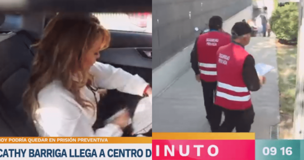 ¡Tenso enfrentamiento! Periodista de CHV se enfrenta a guardias en la llegada de Cathy Barriga al Centro de Justicia