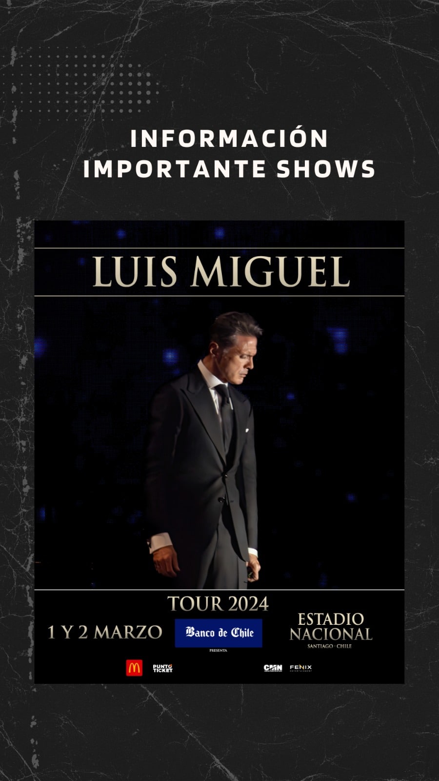 ¡No te pierdas los increíbles conciertos de Luis Miguel en Chile!
