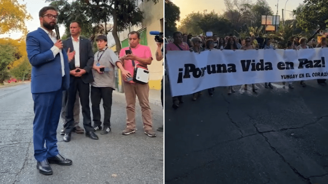 Boric asiste a marcha 'del silencio' en Barrio Yungay: 'Esto me preocupa, me estremece, pero por sobre todo me ocupa'