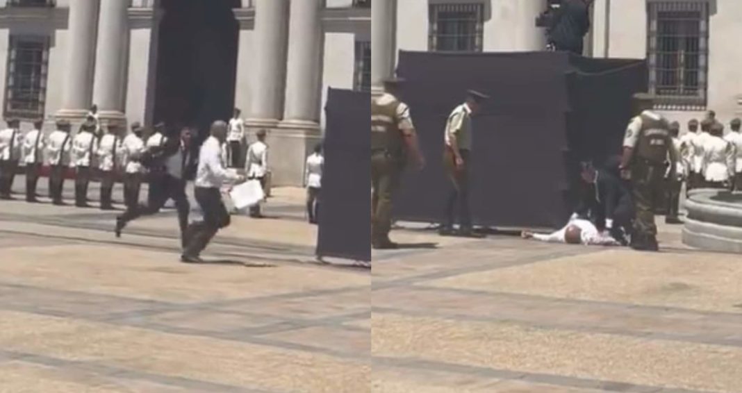 ¡Increíble! Sujeto con un maletín traspasa la seguridad en La Moneda durante el funeral de Estado