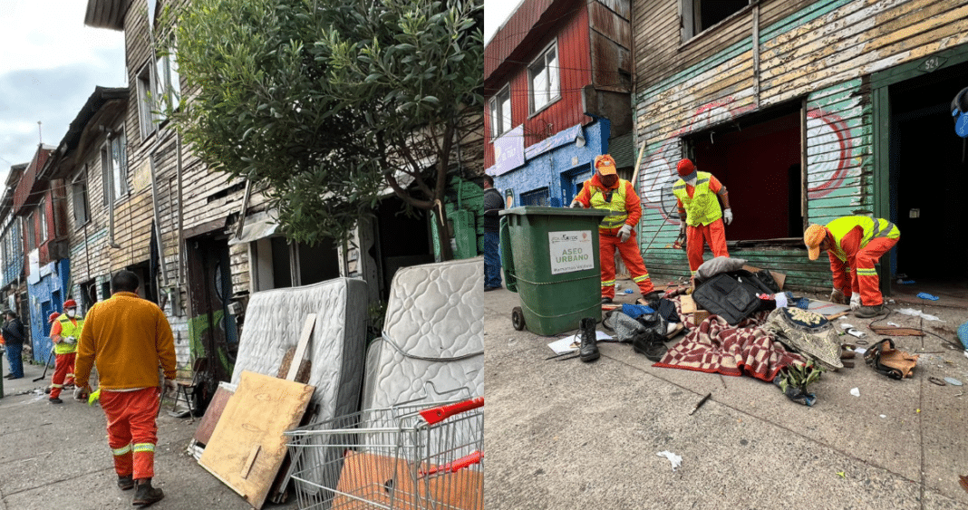 Impactante desalojo en Valdivia: 23 personas detenidas y un camión de basura lleno de residuos