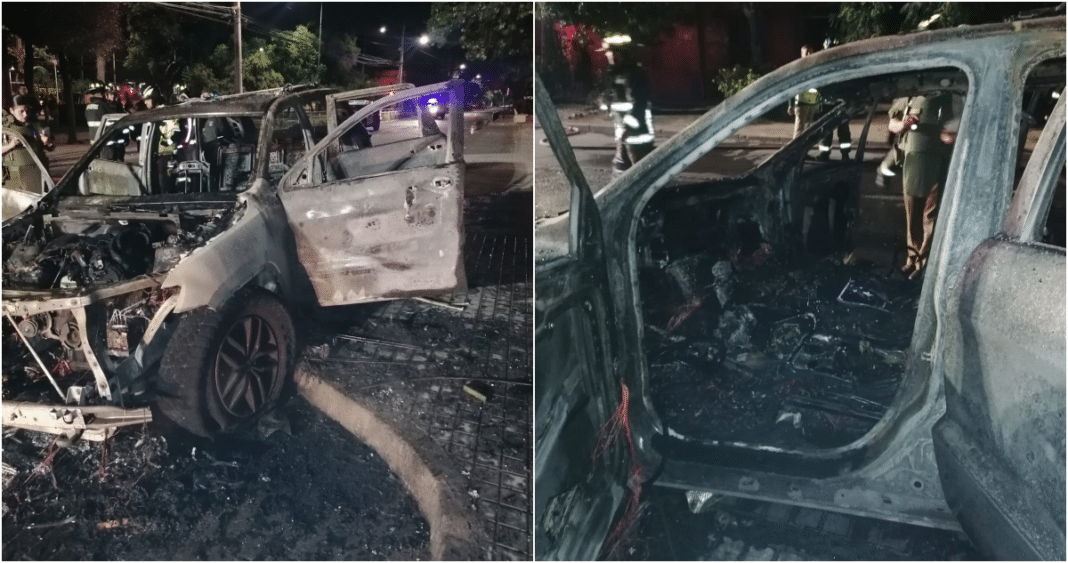 Impactante incendio de un automóvil en San Joaquín: ¿Robo o acto delictivo?