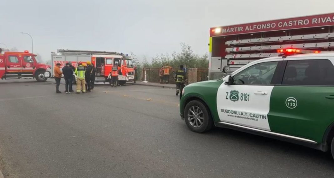 Trágico accidente en La Araucanía: Dos personas pierden la vida tras chocar y caer al río Cautín