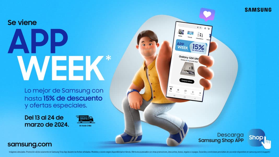 ¡Descarga Shop App y obtén hasta un 15% de descuento en productos Samsung!