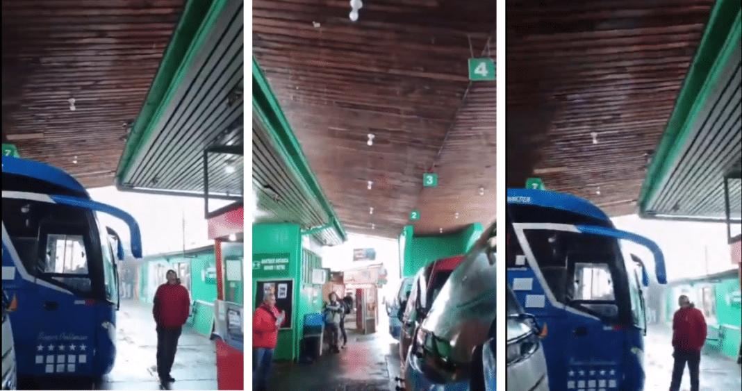 ¡Escándalo en Castro! Terminal de Buses en estado deplorable: ¡La lluvia se filtra por el techo!