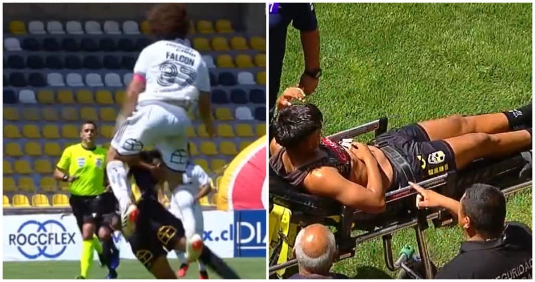 ¡Impactante lesión en el partido! Debutante de Coquimbo es llevado en ambulancia tras rodillazo de Falcón