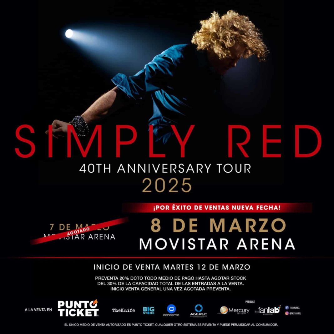 ¡Increíble! Simply Red agota tickets en menos de 6 horas y suma nueva fecha