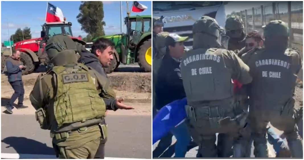 ¡Protesta de agricultores en Victoria termina en caos y represión policial!