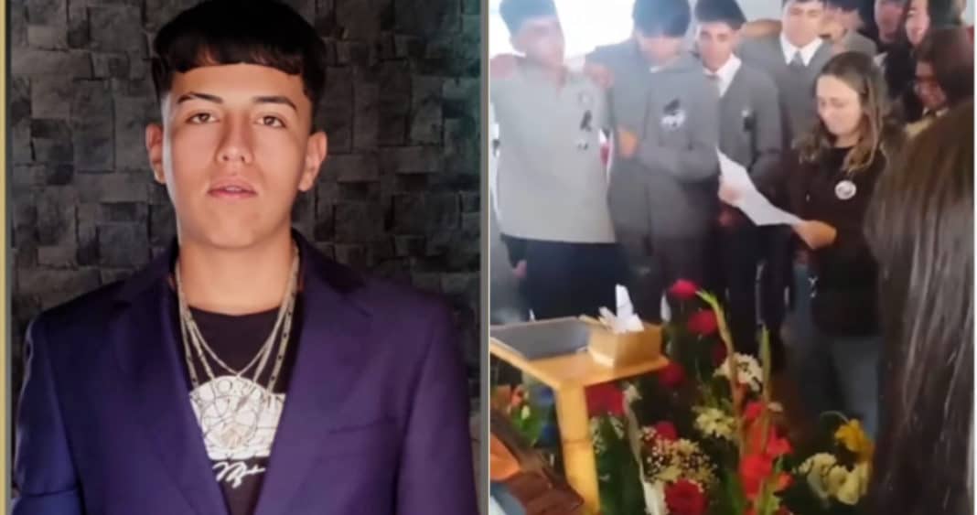 Emotivo video muestra cómo curso de estudiante lotino asesinado lo despide en velorio