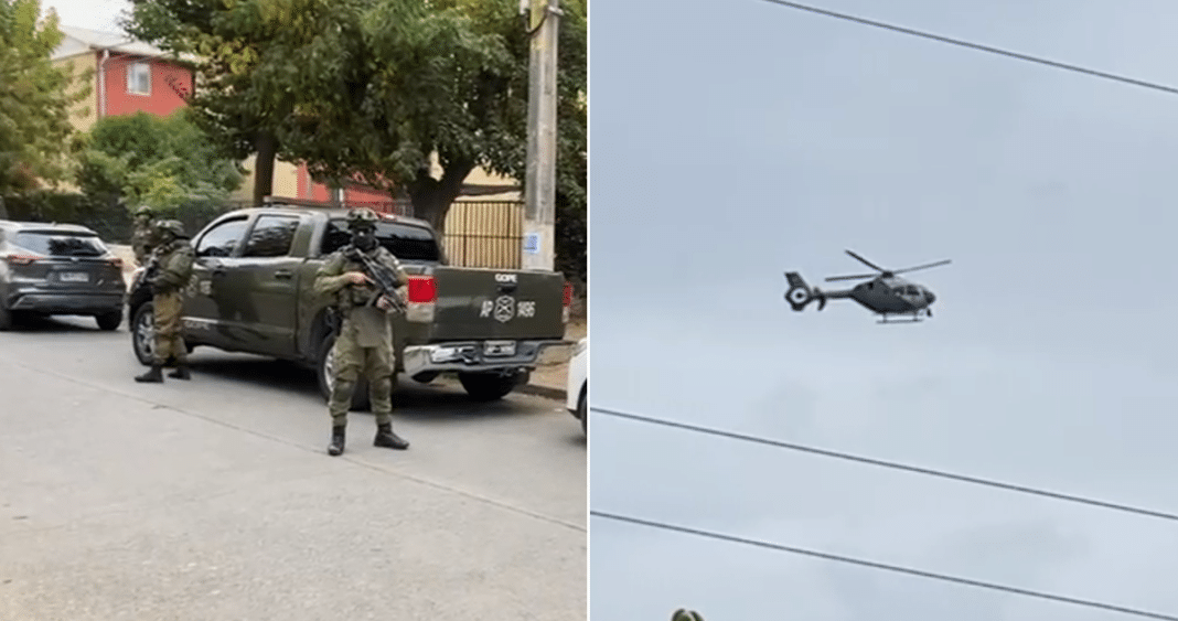 Impactante operativo con helicópteros en Graneros: imputados habrían usado casa tras la muerte de un carabinero