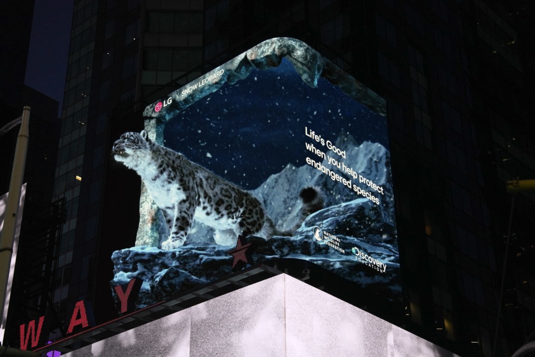 ¡Descubre la campaña de LG sobre especies en peligro en Times Square!