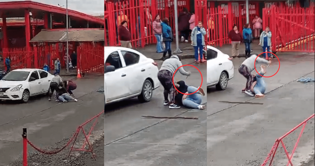 ¡Impactante! Captan brutal ataque con arma blanca a mujer afuera de cárcel de Puerto Montt