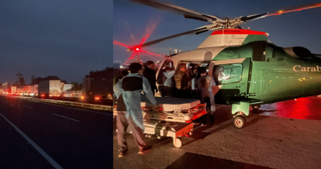 ¡Impactante accidente en Ruta 5 Sur! Paciente grave trasladado vía aérea al Hospital de Temuco