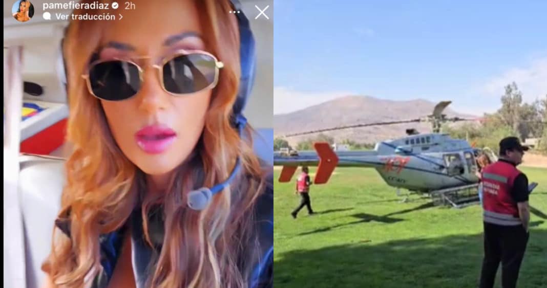 ¡Increíble! Helicóptero aterriza de emergencia en Chicureo con Pamela Díaz a bordo