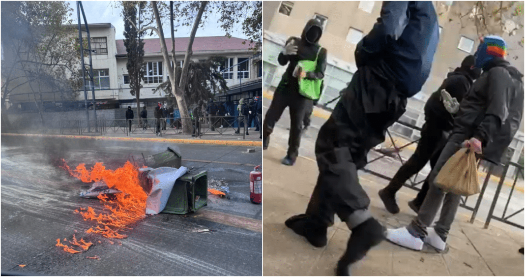 Caos en las calles de Providencia: Barricadas y disturbios cierran dos estaciones de Metro