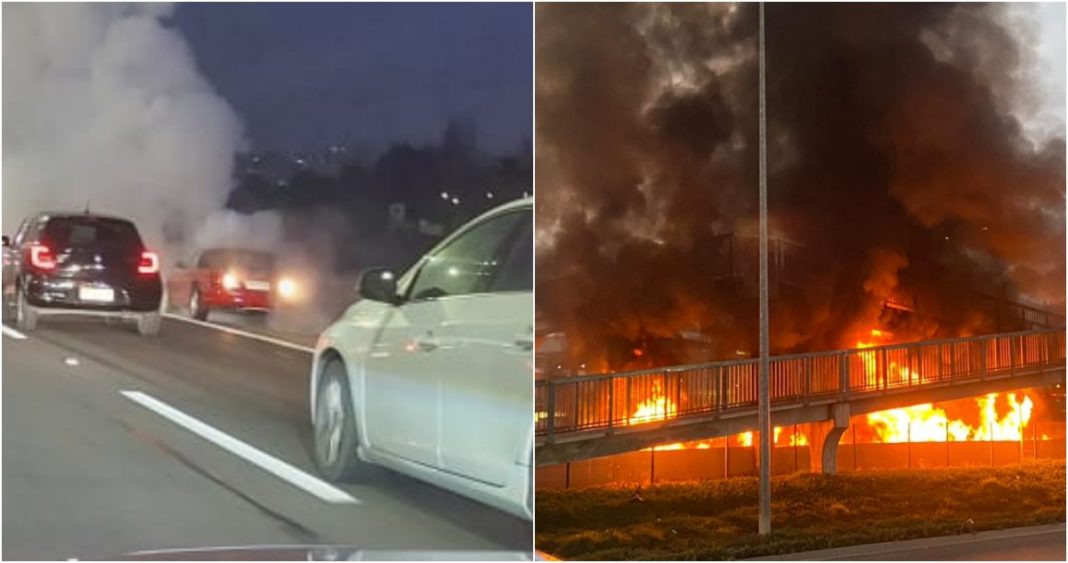 ¡Fuego en la Costanera Norte y la Ruta 5: Dos Incendios Vehiculares Sacuden la Ciudad!