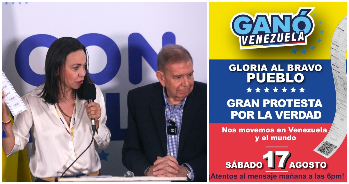 ¡La Verdad Prevalecerá! Machado y González Convocan a una Protesta Mundial por las Actas Electorales