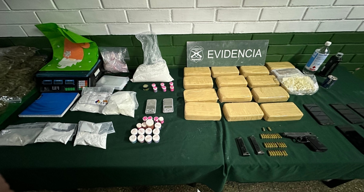 Descubren Alijo de Drogas y Arma en Estación Central: Tres Detenidos en Operativo Policial