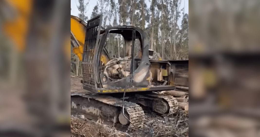 Devastación en las Profundidades del Bosque: Ataque Incendiario Destruye Maquinaria Forestal en Vilcún