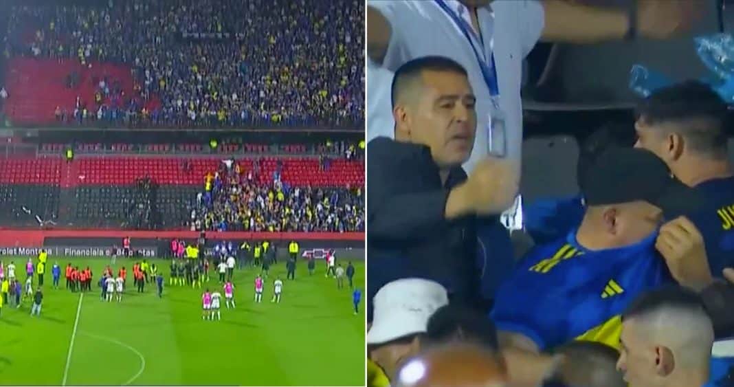 Caos en el Clásico: Riquelme se lanza a la tribuna para calmar a los fanáticos de Boca