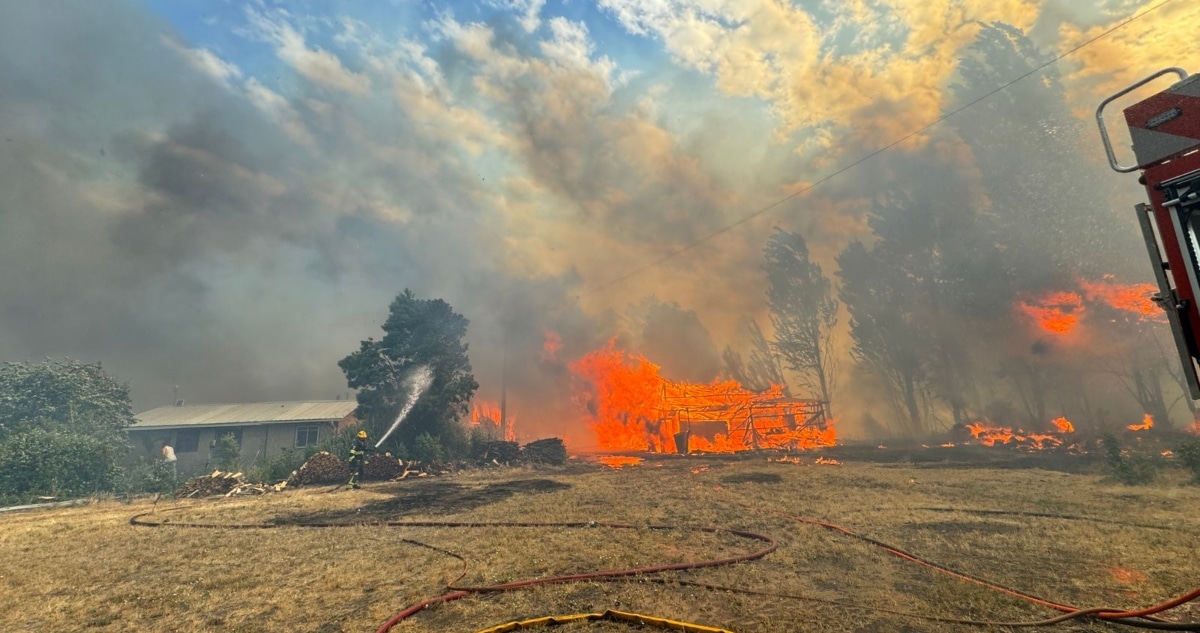 Alerta Roja en Yungay: Combate Intenso Contra Incendio Forestal Amenazante