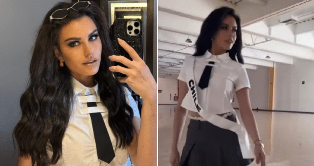 Emilia Dides Brilla con Estilo Inspirado en Britney Spears en Ensayos de Miss Universo