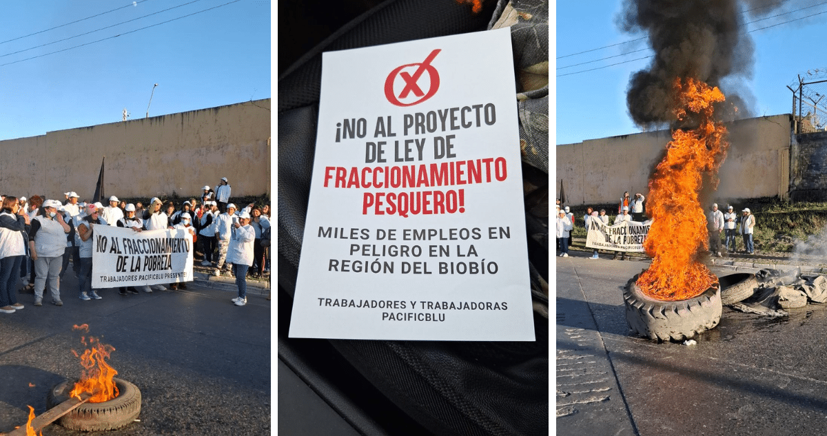 Trabajadores de la Pesca Protestan en Talcahuano Contra Ley de Fraccionamiento