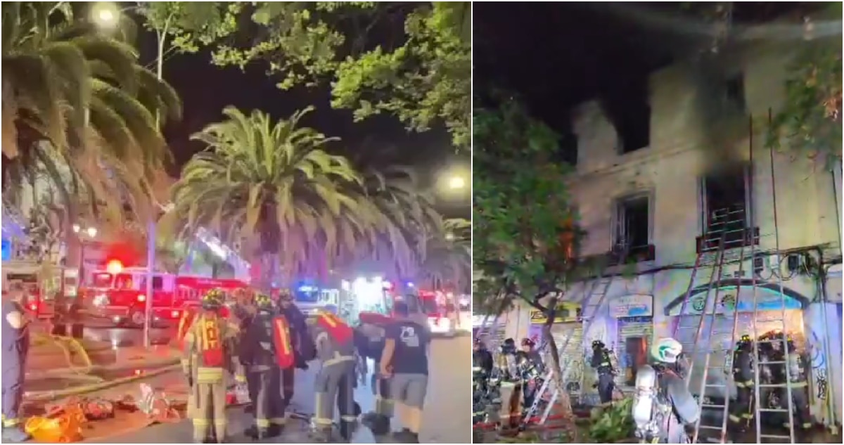 Incendio Devasta Histórica Casona en el Corazón de Santiago: Bomberos Luchan por Controlar las Llamas