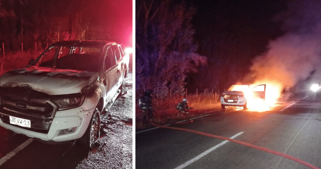 Alcalde de Collipulli Sufre Incendio Inesperado de su Camioneta en Plena Carretera