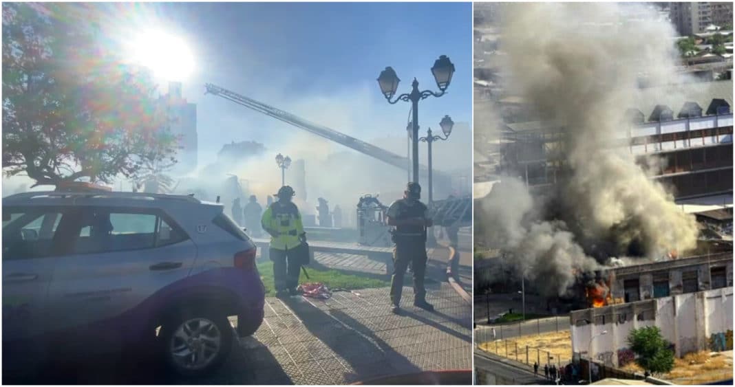 Incendio Estructural Descontrolado Amenaza el Centro de Santiago