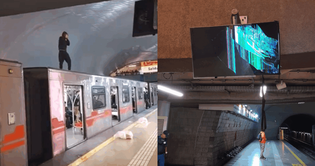 2 Vendedores Ambulantes Detenidos Tras Subir al Techo del Metro: Servicio Interrumpido