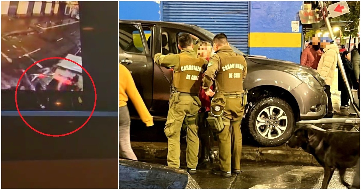 Camioneta Fuera de Control Impacta a Dos Carabineros en Céntrica Intersección de Santiago