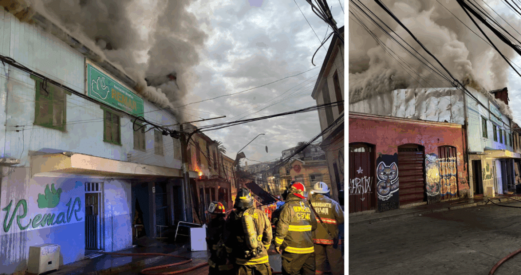 Devastador Incendio Azota Emblemática Empresa y Cité en el Corazón de Valparaíso