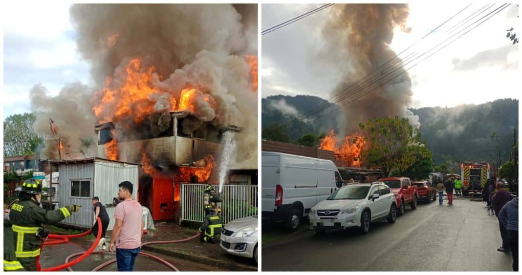 Devastador Incendio Consume 5 Hogares en Chiguayante: Municipio Brinda Apoyo a 15 Damnificados