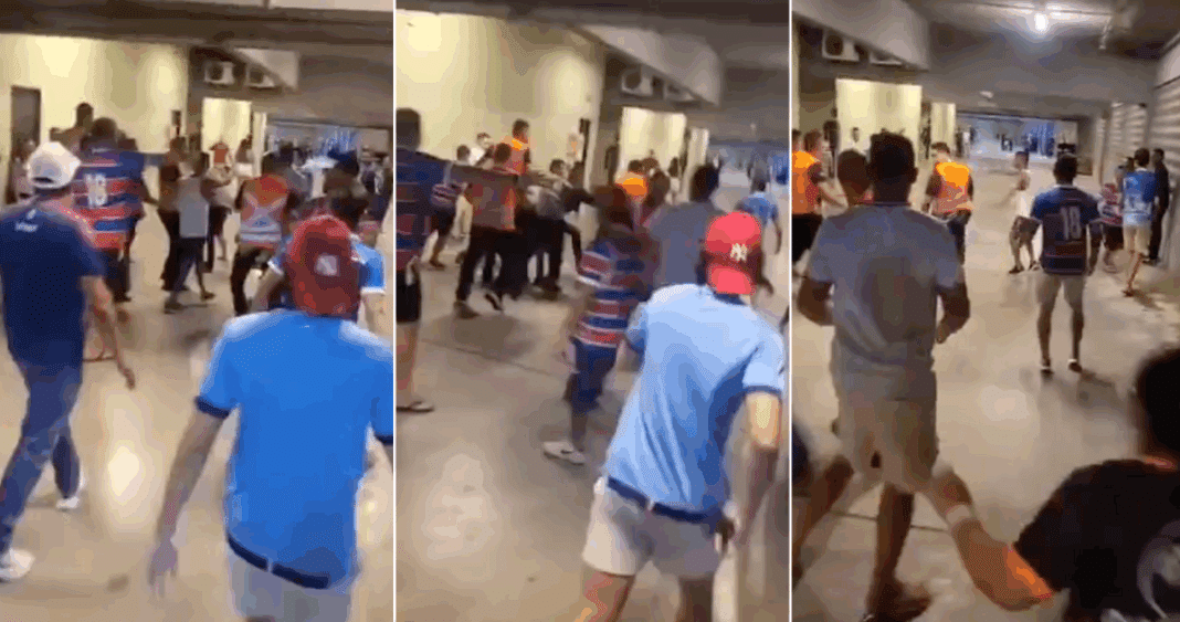 Enfrentamiento Épico: Hinchas de Fortaleza Expulsan a Fanáticos Infiltrados de Colo Colo