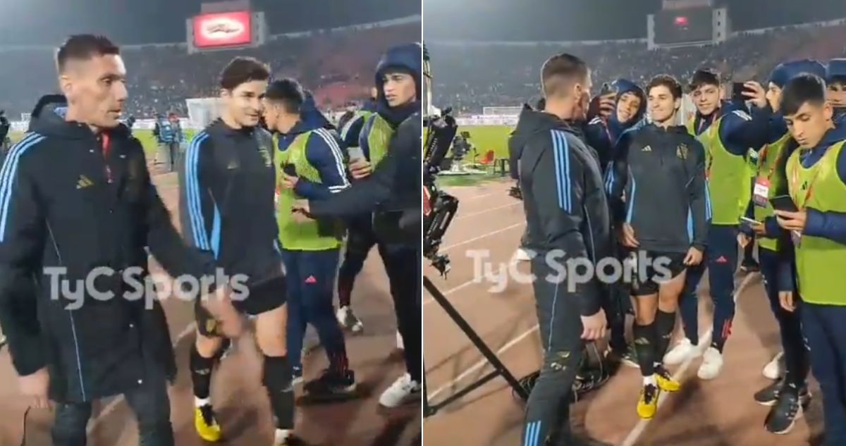 ¡Pasapelotas chilenos se vuelven locos por Julián Álvarez: Jóvenes hacen fila por fotos con la estrella argentina!
