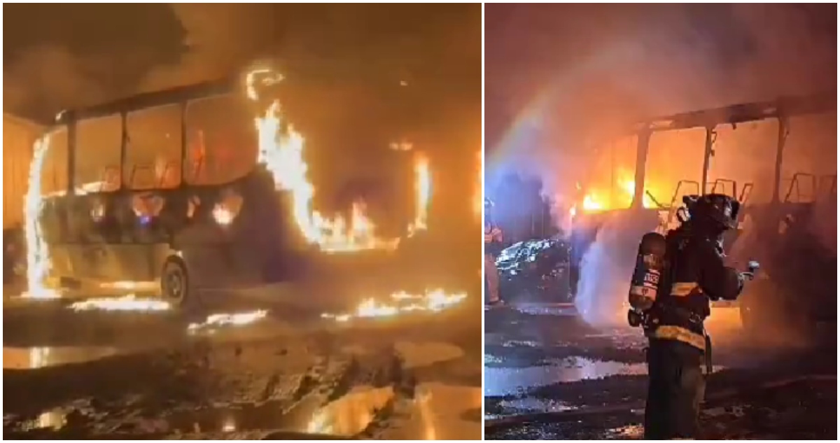 Incendio Devasta Dos Buses en Río Bueno: Pérdidas Millonarias y Misterio sobre las Causas