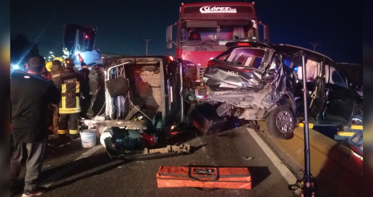 Accidente Múltiple en Ruta 5 Sur: Seis Vehículos y un Camión Colisionan Cerca de Curicó