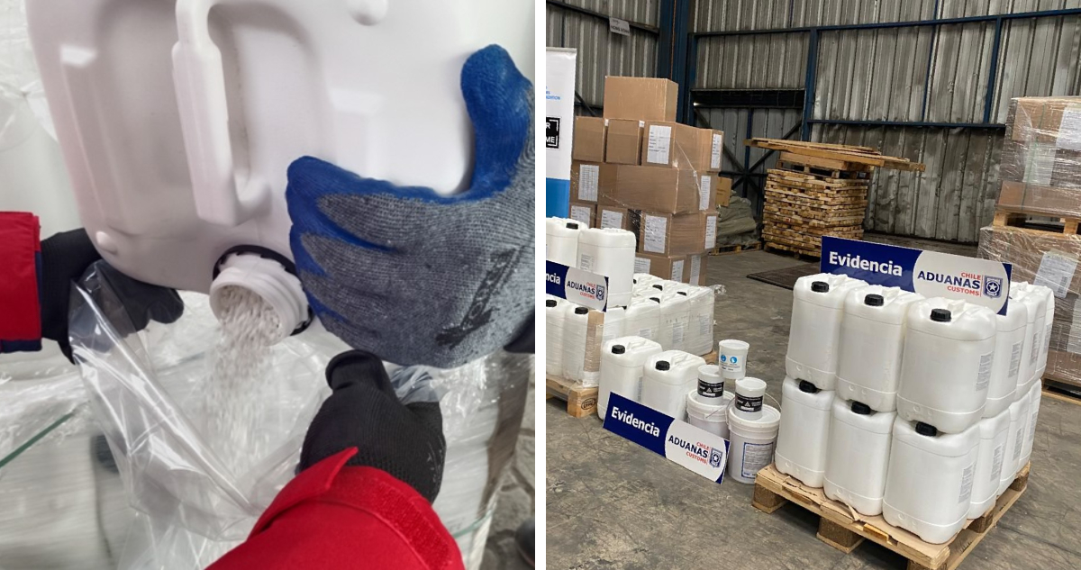 Aduanas Intercepta Cargamento Masivo de Precursores Químicos Destinados a Fabricación de Drogas