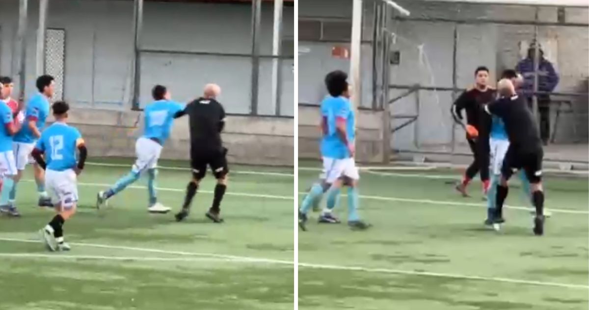 Árbitro se defiende a golpes tras ser agredido por jugador en partido amateur