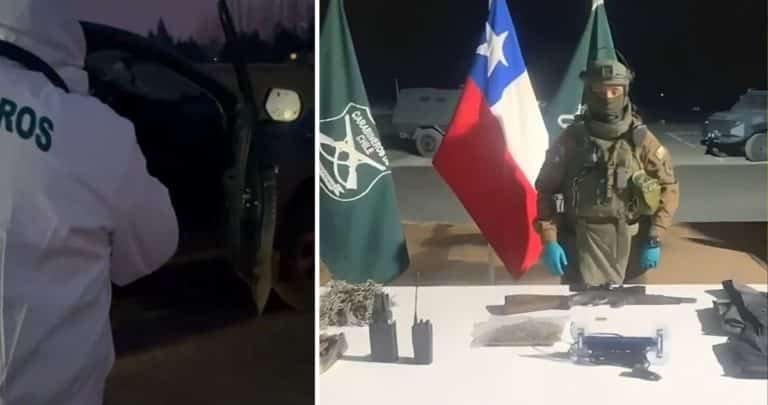 Carabineros recuperan camioneta robada en La Araucanía: Hallan armas, drogas y chalecos antibalas