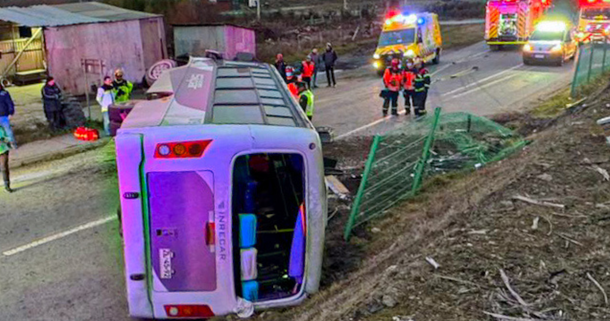 Conductor de bus ebrio y drogado causa fatal accidente en Arauco